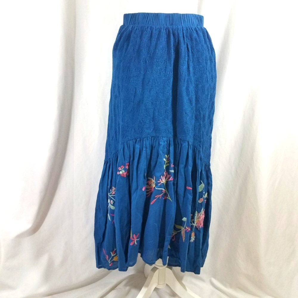 Johnny Was Workshop Embroidered Skirt High Low S NWOT